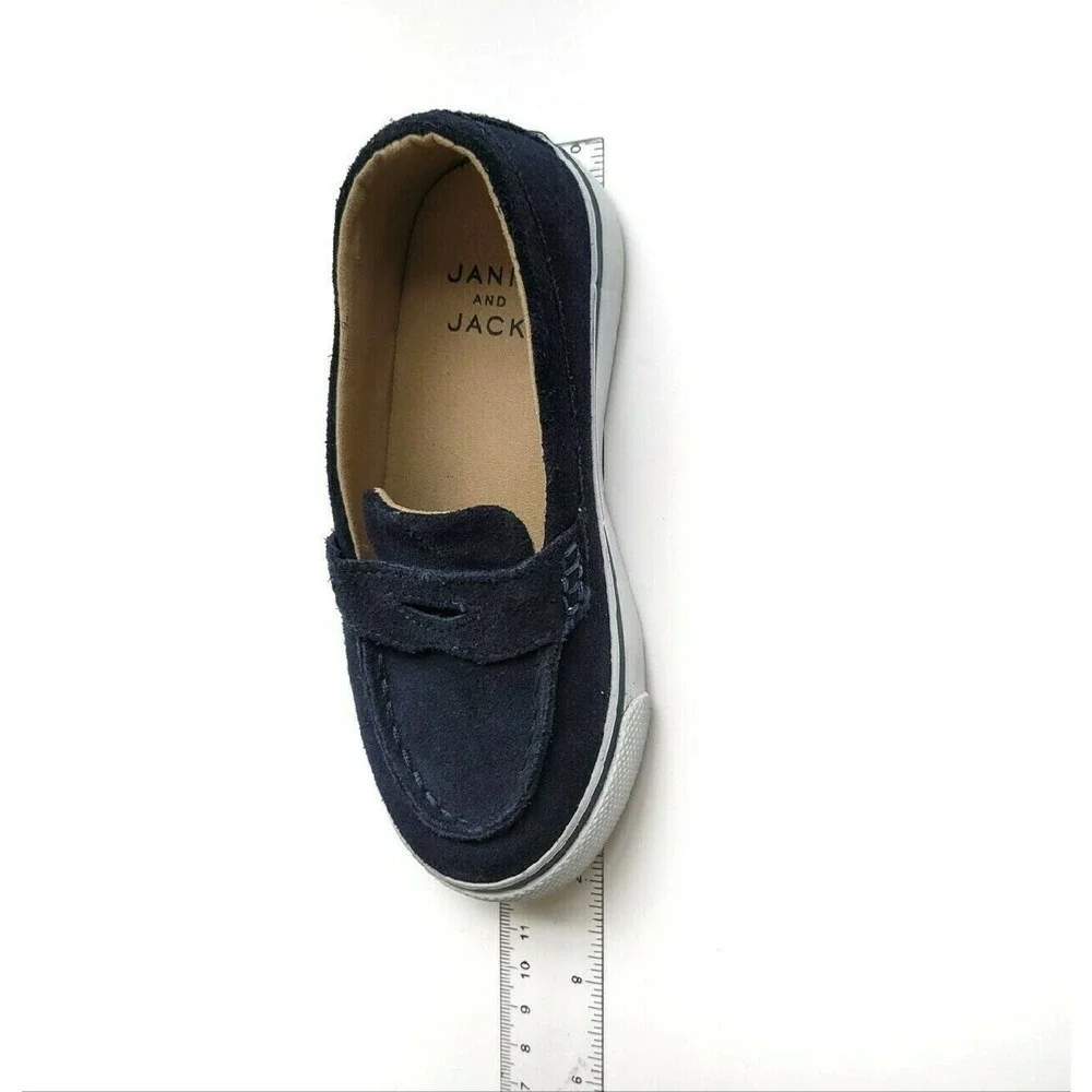 Janie & Jack 9 Leather Suede Driving Loafers Blue